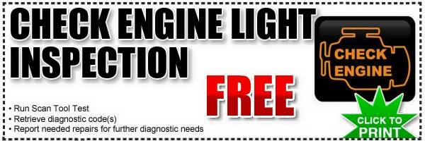 Free Check Engine Light Inspection Plainfield, Naperville, Bolingbrook, IL